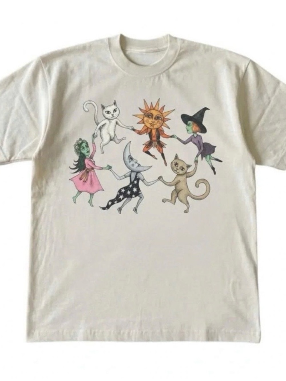 Cat Dance Graphic Tee - Cream Color